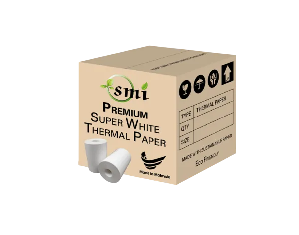Coreless thermal paper rolls standing upright